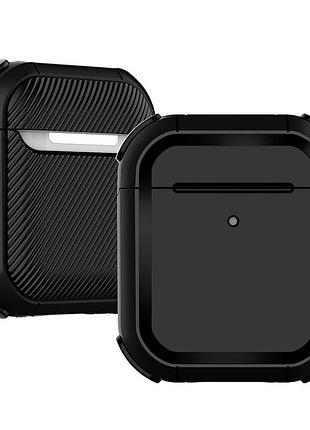 Чохол на airpods 1 / airpods 2 чорний протиударний кейс для навушників аірподс 1 / аірподс 2