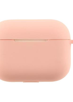 Чохол на airpods pro 3 рожевий силіконовий з карабіном кейс для навушників аірподс про 3
