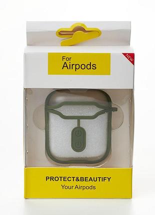 Чохол на airpods 1 / airpods 2 зелений силіконовий кейс для навушників аірподс 1 / аірподс 2