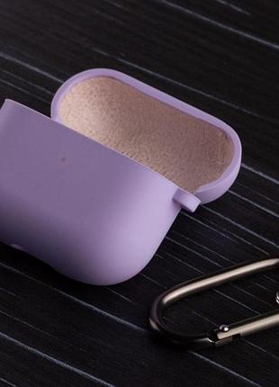 Чохол на airpods 3 сіро-лавандовий силіконовий кейс для навушників аірподс 3