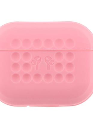 Чохол на airpods pro рожевий силіконовий з карабіном кейс для навушників аірподс про