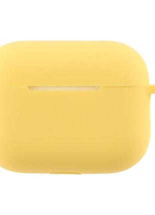Чохол на airpods pro 3 жовтий силіконовий з карабіном кейс для навушників аірподс про 3
