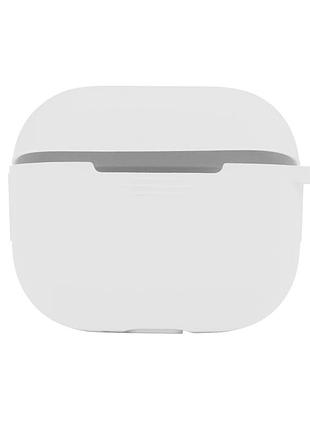 Чохол на airpods 3 білий силіконовий з карабіном кейс для навушників аірподс 3