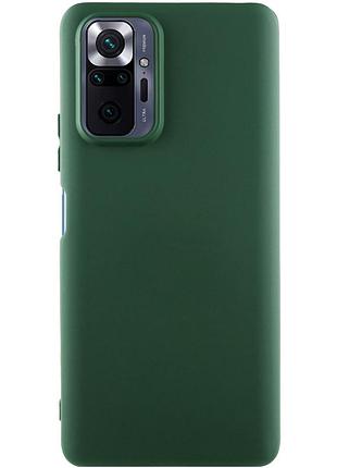 Чехол на xiaomi redmi note 10 pro / xiaomi redmi note 10 pro max зеленый матовый силиконовый с микрофиброй