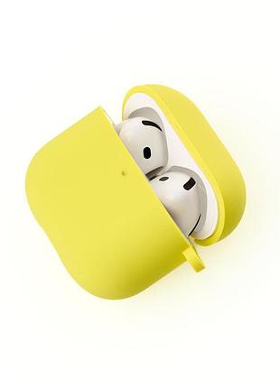 Чохол на airpods 4 яскраво-жовтий силіконовий кейс для навушників аірподс 4