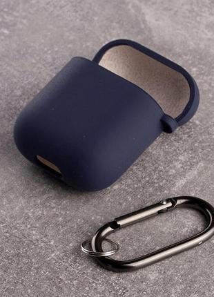 Чохол на airpods 1 / airpods 2 темно-синій силіконовий кейс для навушників аірподс 1 / аірподс 2