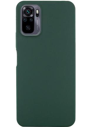 Чехол на xiaomi redmi note 10 / xiaomi redmi note 10s / xiaomi poco m5s зеленый матовый силиконовый с микрофиброй для сяоми редми