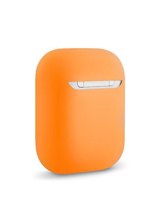 Чохол на airpods 1 / airpods 2 помаранчевий силіконовий кейс для навушників аірподс 1 / аірподс 2