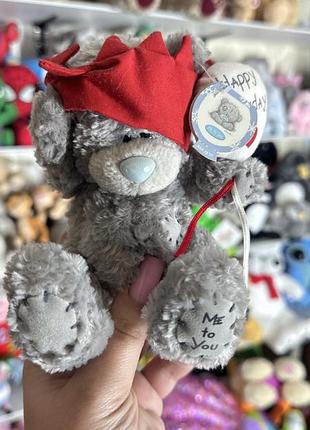 М'яка іграшка ведмедик me to you сірий з червоним ковпаком