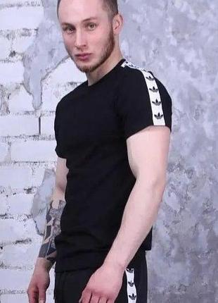 Спортивная черная футболка adidas для мужчин s-xl