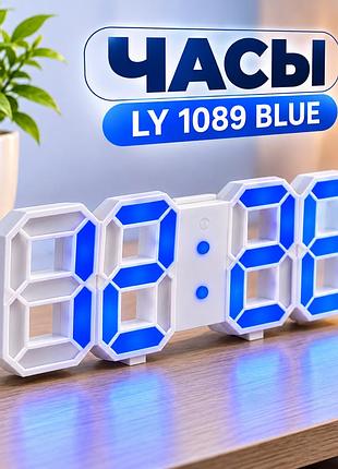 Часы с будильником и термометром ly 1089 blue 6802