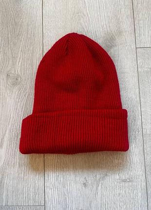 Красная демисезонная шапка ovs (one size)