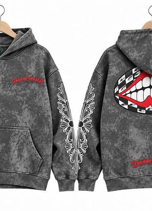 Худи с эффектом вываривания chrome hearts