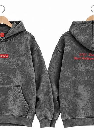 Худи с эффектом вываривания supreme