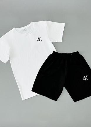 Шорти та біла футболка літній сет calvin klein s-xxl
