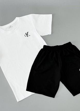 Calvin klein костюм літо біла футболка і шорти s-xxl