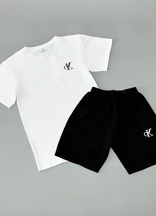 Calvin klein літній костюм шорти та біла футболка s-xxl