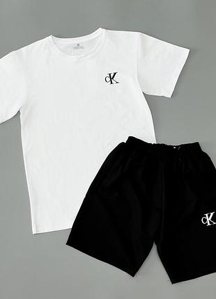 Сет біла футболка та шорти літній calvin klein s-xxl