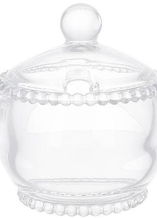 Цукорниця скляна прозора bauble 10*11см