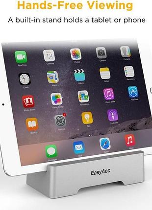 Зарядна передавальна станція док станція easyacc usb включає підставку, слоти для карт пам'яті sd/micro sd, 5 usb-портів для