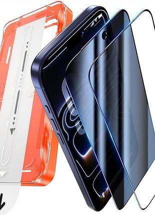 Защитное стекло uniqueme для iphone 17 pro max 1+1 шт, с защитой 20° конфиденциальности + прозрачное закаленное стекло [легкое