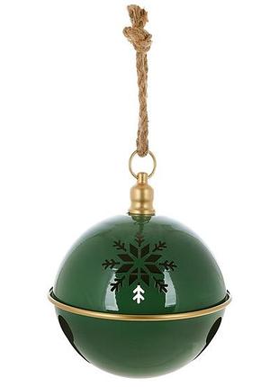 Металева куля ( d20*24см ) на підвісі christmas bell 41см, колір - зелений