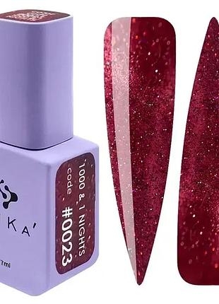Гель-лак кошачий глаз dnka’ gel polish 1000&1 nights cat eye №0023, 7 мл