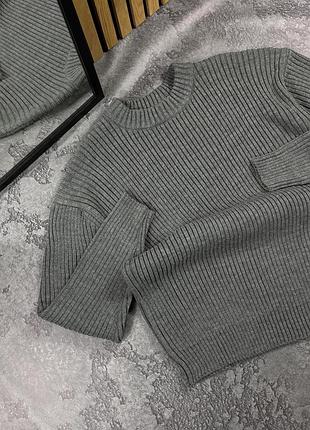 Демисезонный свитшот вязаный stone island серый s-xxl