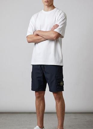 Синие мужские шорты stone island s-7xl летние
