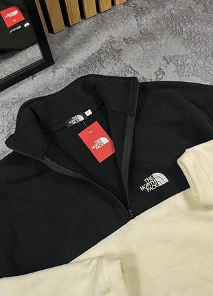 Чорно-білий анорак the north face на зиму флісовий s-xxl