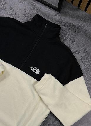 Зимовий анорак the north face фліс s-xxl чорно-білий