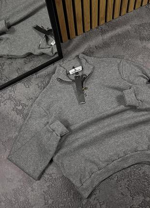 Демисезонный серый анорак stone island вязаный s-xxl