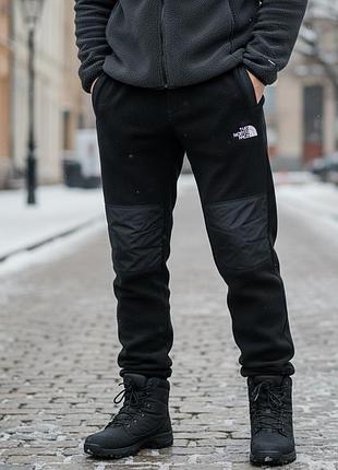 Черные брюки зима the north face флисовые с плащенкой s - xxl