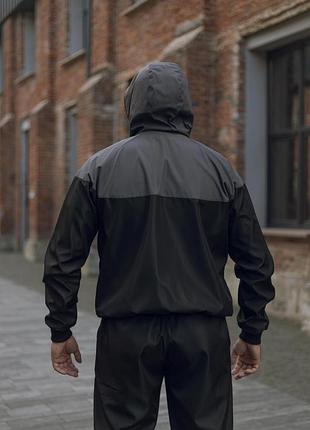 Серо-черная демисезонная ветровка windrunner president от s до 3xl