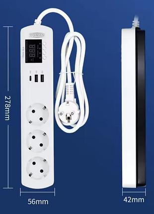 Удлинитель touch tosva-16lm, реле напряжения 2в1.