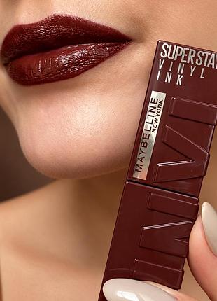 Рідка вінілова помада maybelline superstay vinyl ink 135 fearless