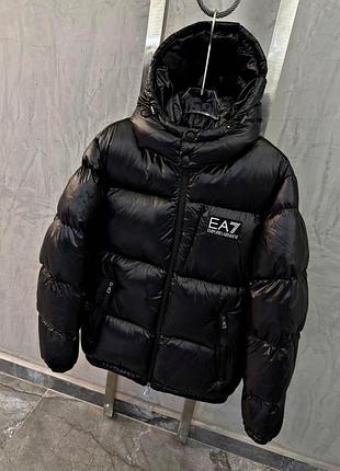 Тепла куртка зимова ea7 emporio armani чорна s, xxl