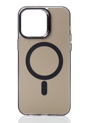 Чохол на iphone 14 pro чорний силіконовий з magsafe для айфон 14 про
