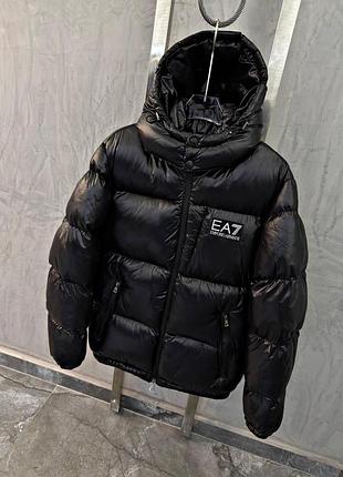 Куртка ea7 emporio armani чорна s, xxl зима
