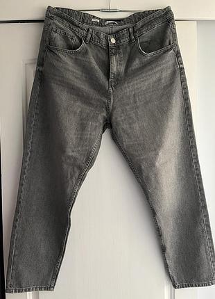 Мужские джинсы из чистого хлопка burocs size 38/32 серые большого размера