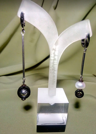 Стильні дизайнерські сережки дизайнерський чокер кольє, браслет набір бохо перли подарунок5 фото
