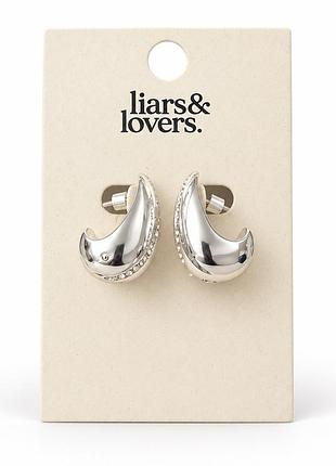 Масивні сережки liars & lovers зі світлими камінцями