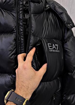 Ea7 emporio armani куртка чорна зимова, розміри xxl, s