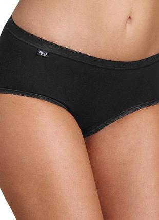 Черные коттоновые хлопковые трусики sloggi by triumph