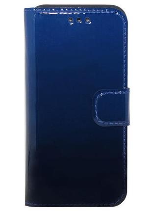 Чехол книжка на iphone 7 plus / iphone 8 plus синий омбре лаковый противоударный для айфон 7 плюс / 8 плюс