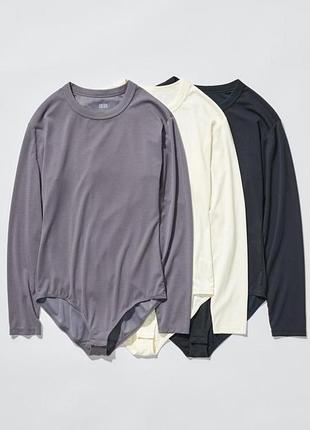 Боді жіноче uniqlo з довгим рукавом, чорне