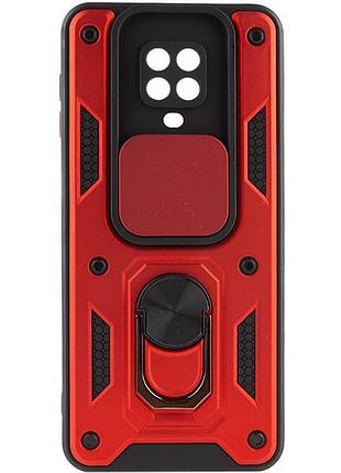 Чехол на xiaomi redmi note 9s / xiaomi redmi note 9 pro / xiaomi redmi note 9 pro max красный матовый с кольцом для сяоми редми