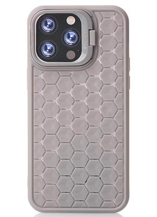 Чехол на iphone 11 pro max серый силиконовый с подставкой и magsafe для айфон 11 про макс