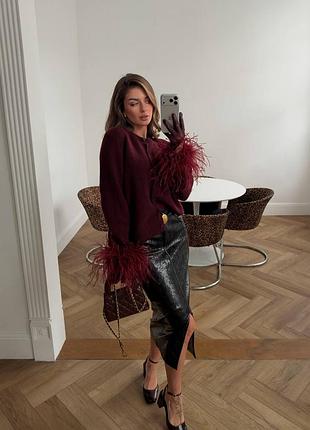 Шикарна спідниця з еко шкіри
