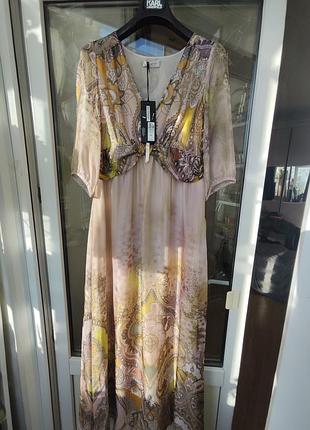 Новое платье макси из 100% натурального шелка marks &amp; spencer autograph (с бирками)